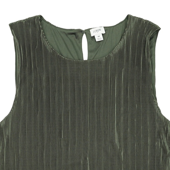 J.CREW Size M Plissé Shell Top in Spanish Moss $79 CC215 - Picture 4 of 5